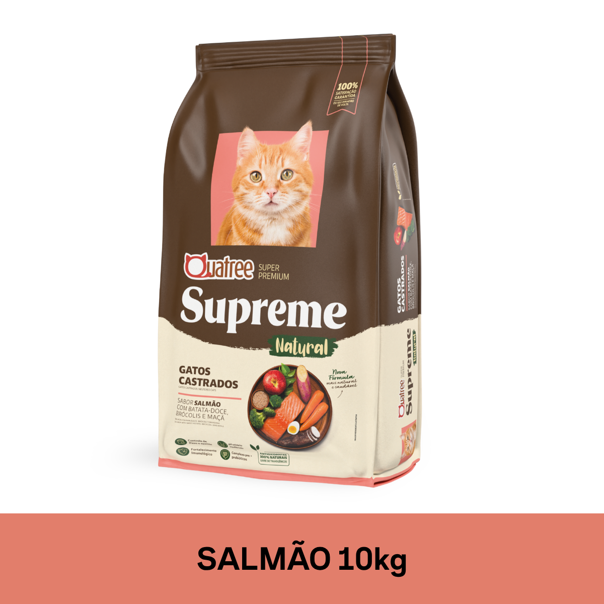 Ração Gatos Adultos Castrados Quatree Supreme Salmão 10kg