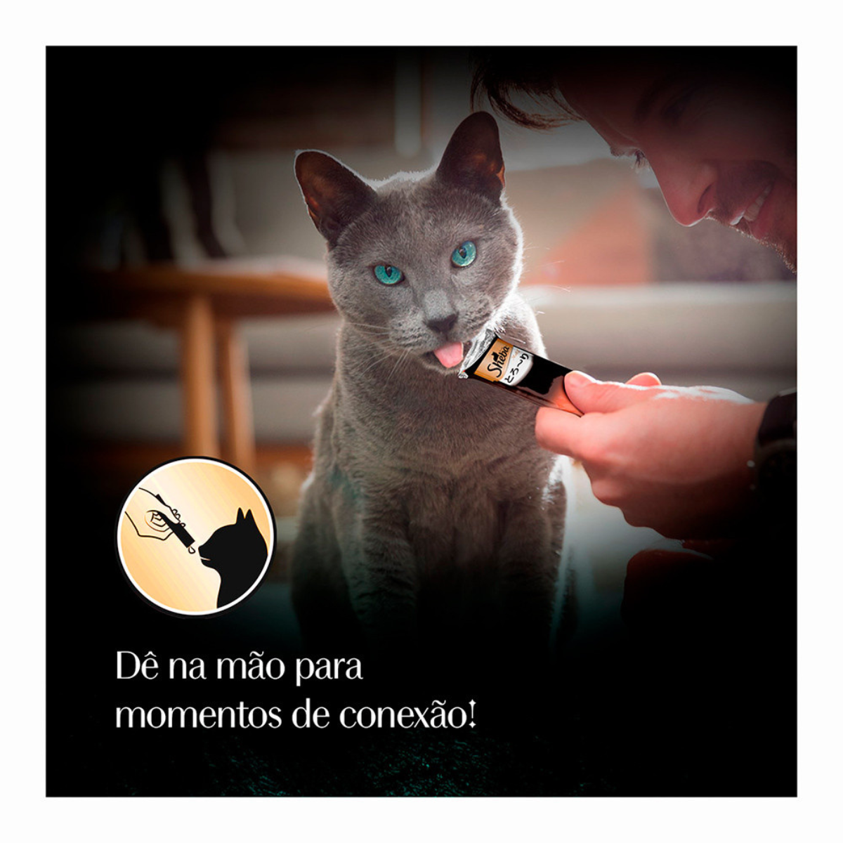 Petisco Sheba Cremoso Churu Para Gatos Sabor Frango e Peixe 4 Unidades