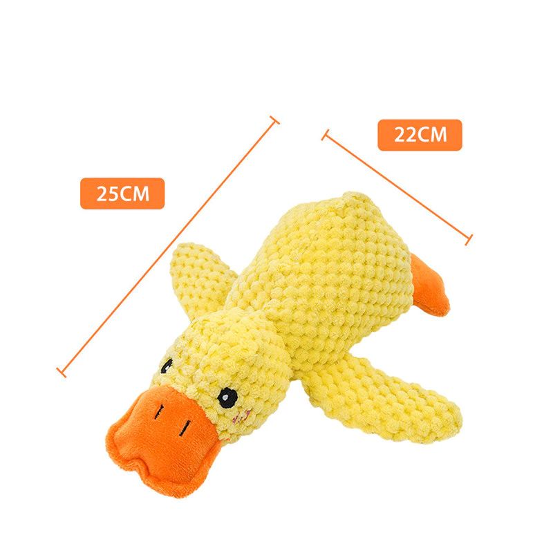 Brinquedo Interativo Pato de Pelúcia para Cães com Apito Som 23cm