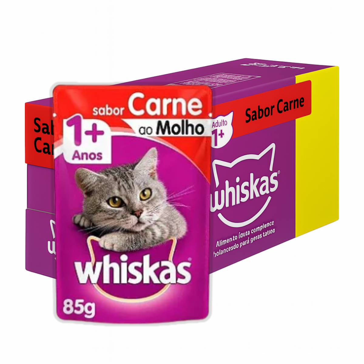Kit 20und Whiskas Sache Para Gatos Carne Ao Molho 85g