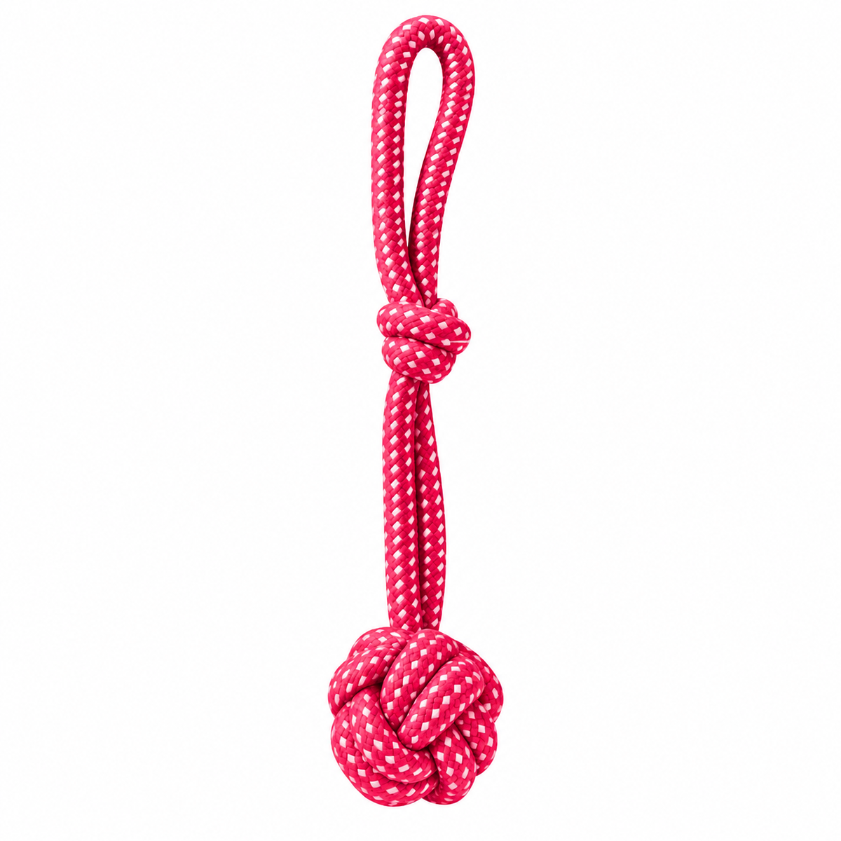 Brinquedo de Cachorro Mordedor Pet Corda Bola Nó Puxador Resistente para Cães - Rosa