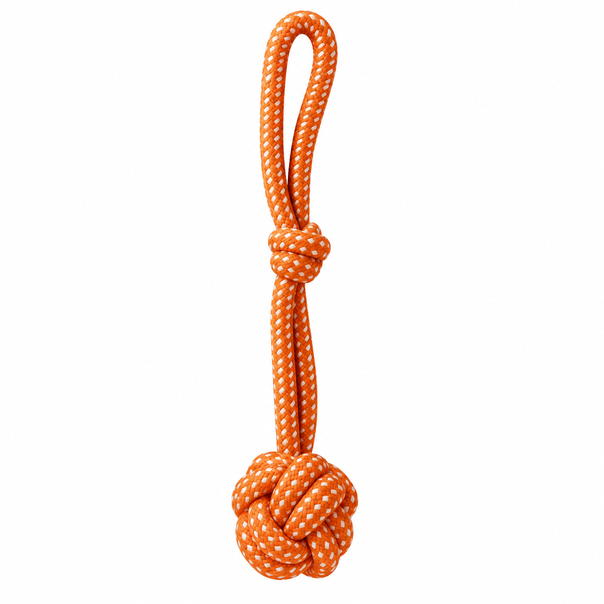 Brinquedo de Cachorro Mordedor Pet Corda Bola Nó Puxador Resistente para Cães - Laranja