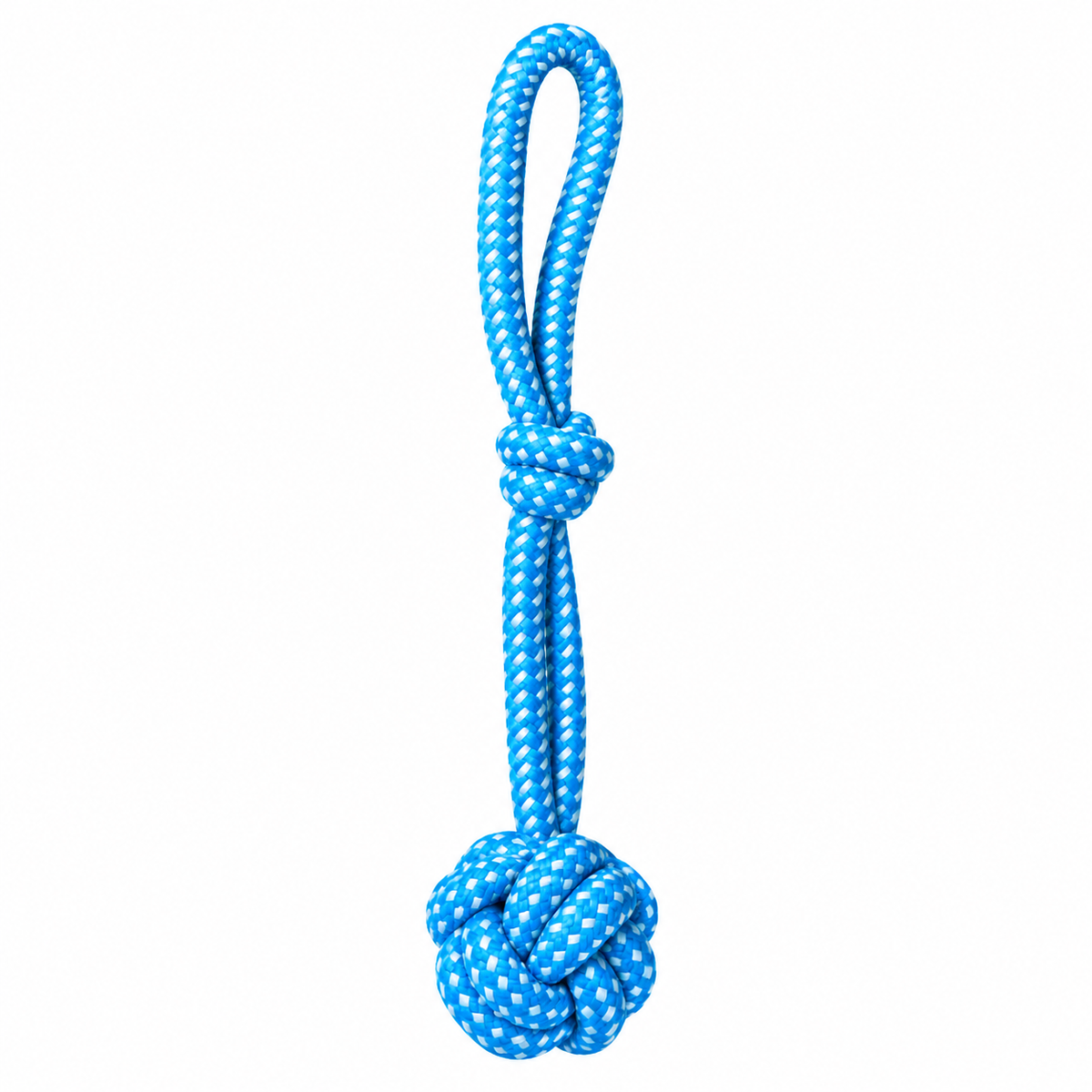 Brinquedo de Cachorro Mordedor Pet Corda Bola Nó Puxador Resistente para Cães - Azul