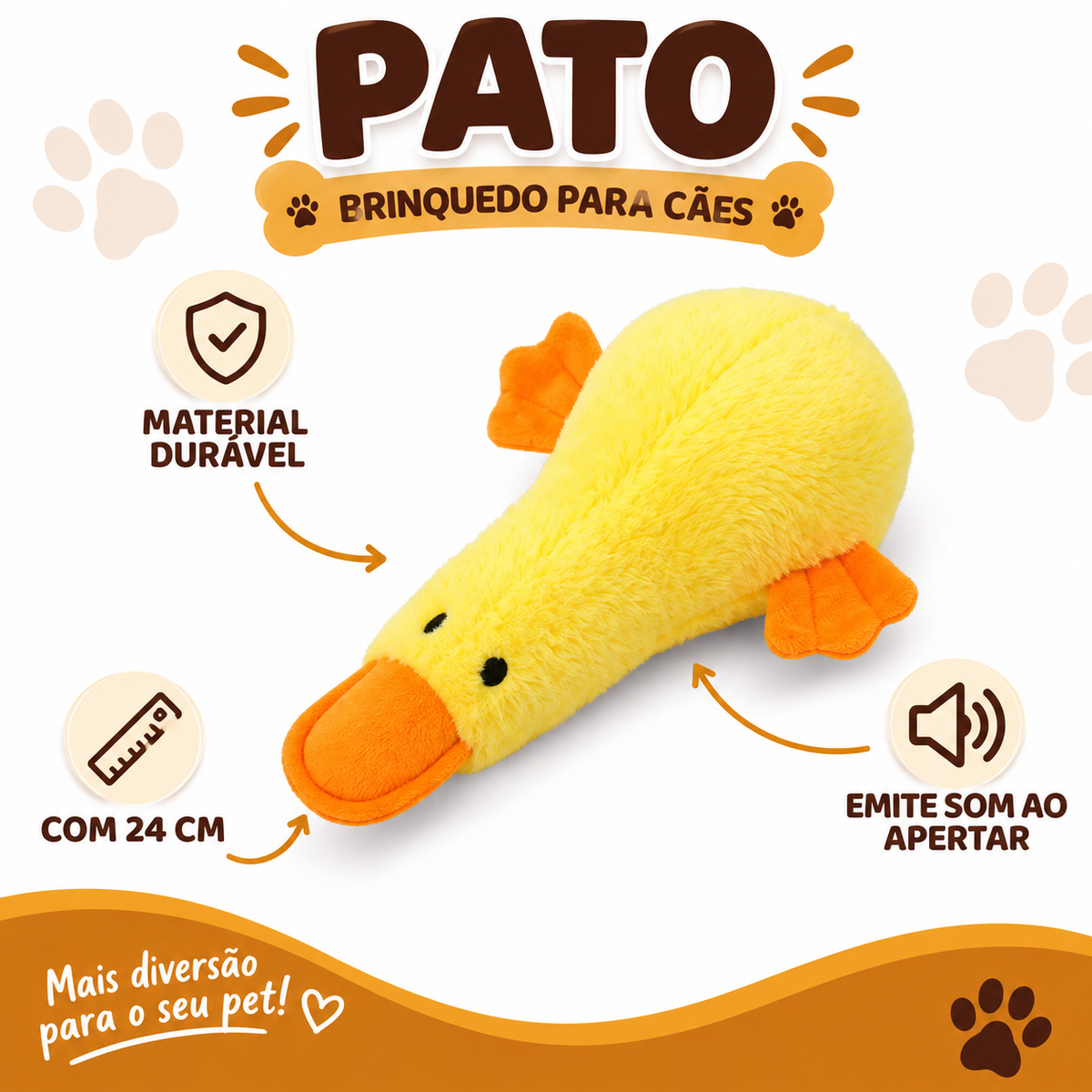 Kit 2 Brinquedo Para Cachorro Grande Pelúcia Mordedor Macaco + Pato com Apito