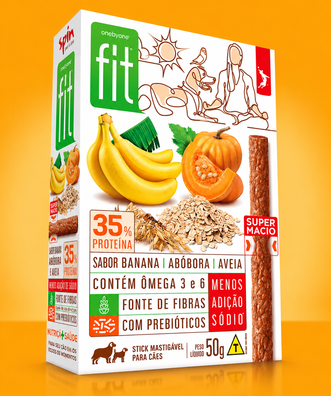 Kit Petisco Natural Para Cães - Banana | Spint Fit | 8 Und