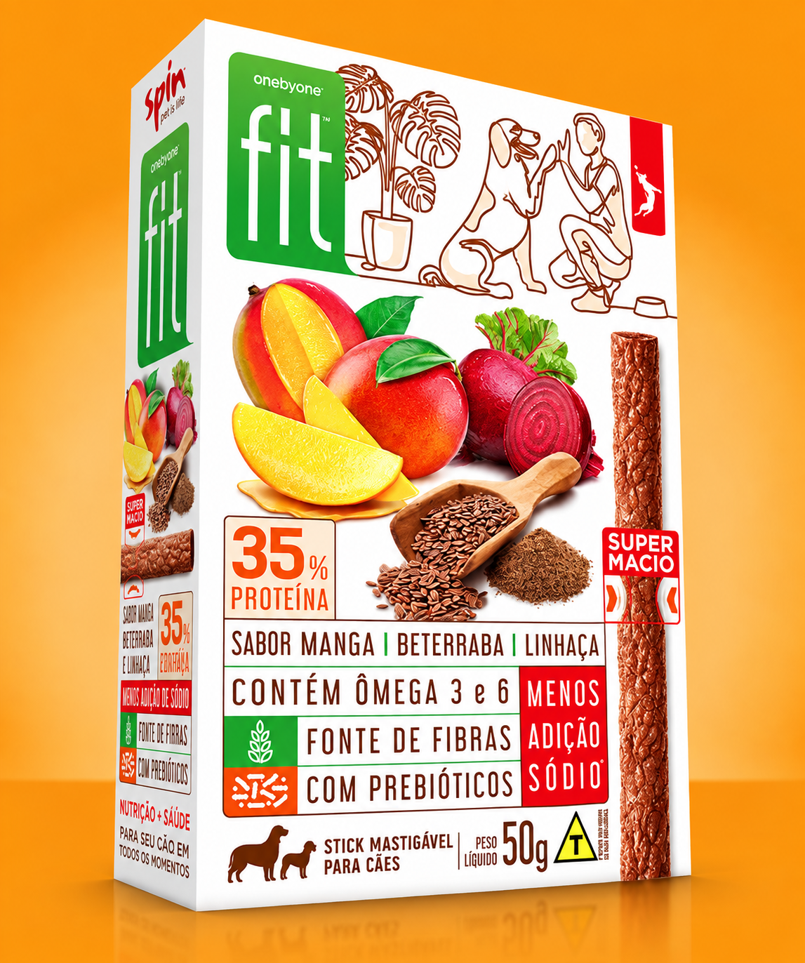 Kit Petisco Natural Para Cães - 4 Sabores | Spin Fit | 8 unid