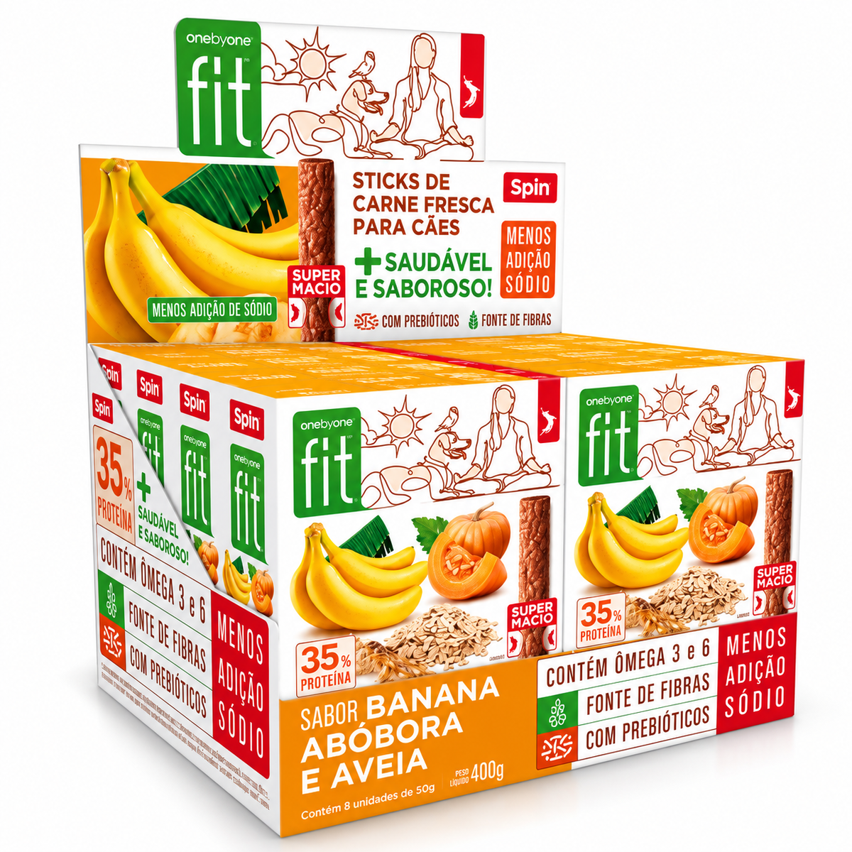 Kit Petisco Natural Para Cães - Banana | Spint Fit | 8 Und