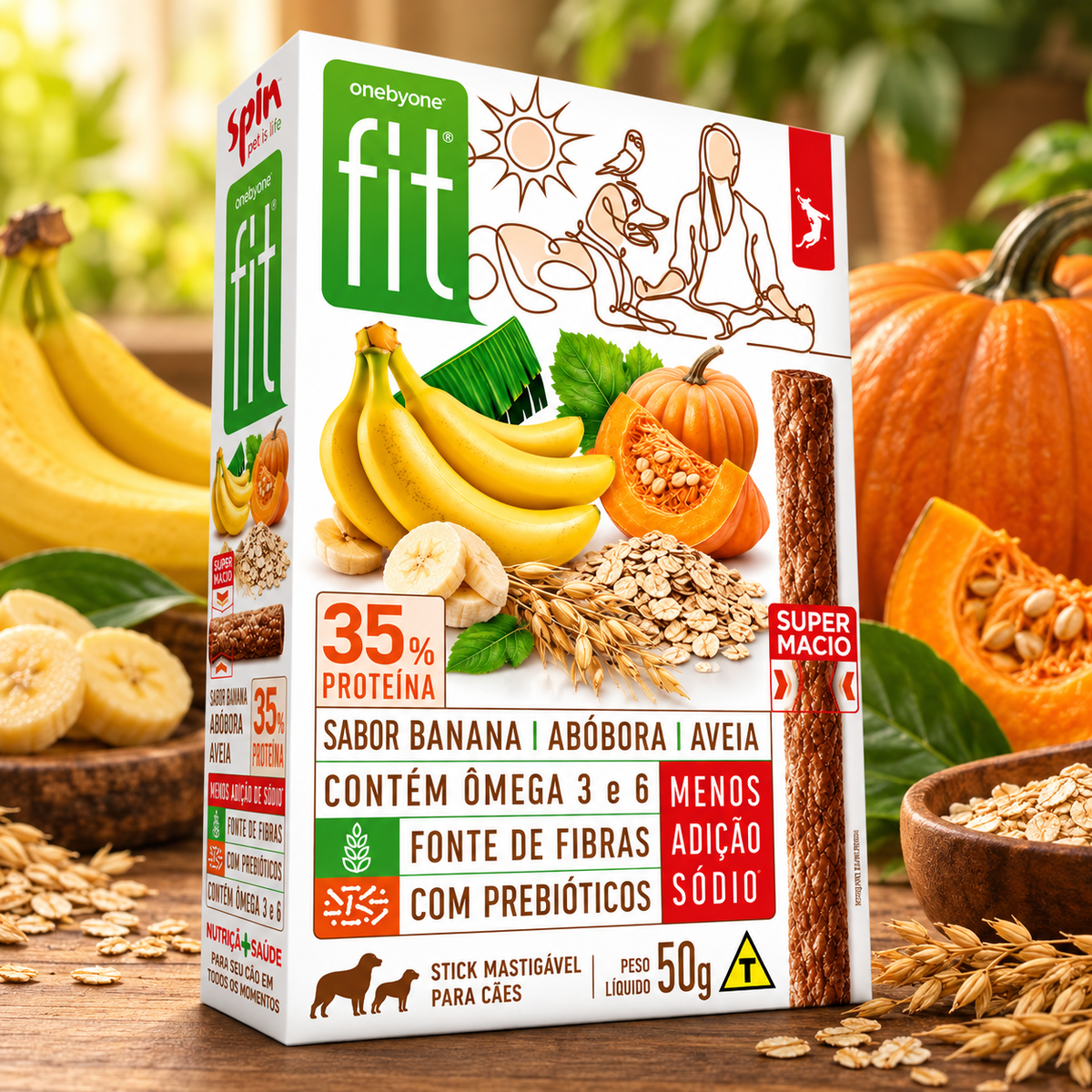 Kit Petisco Natural Para Cães - Banana | Spint Fit | 8 Und