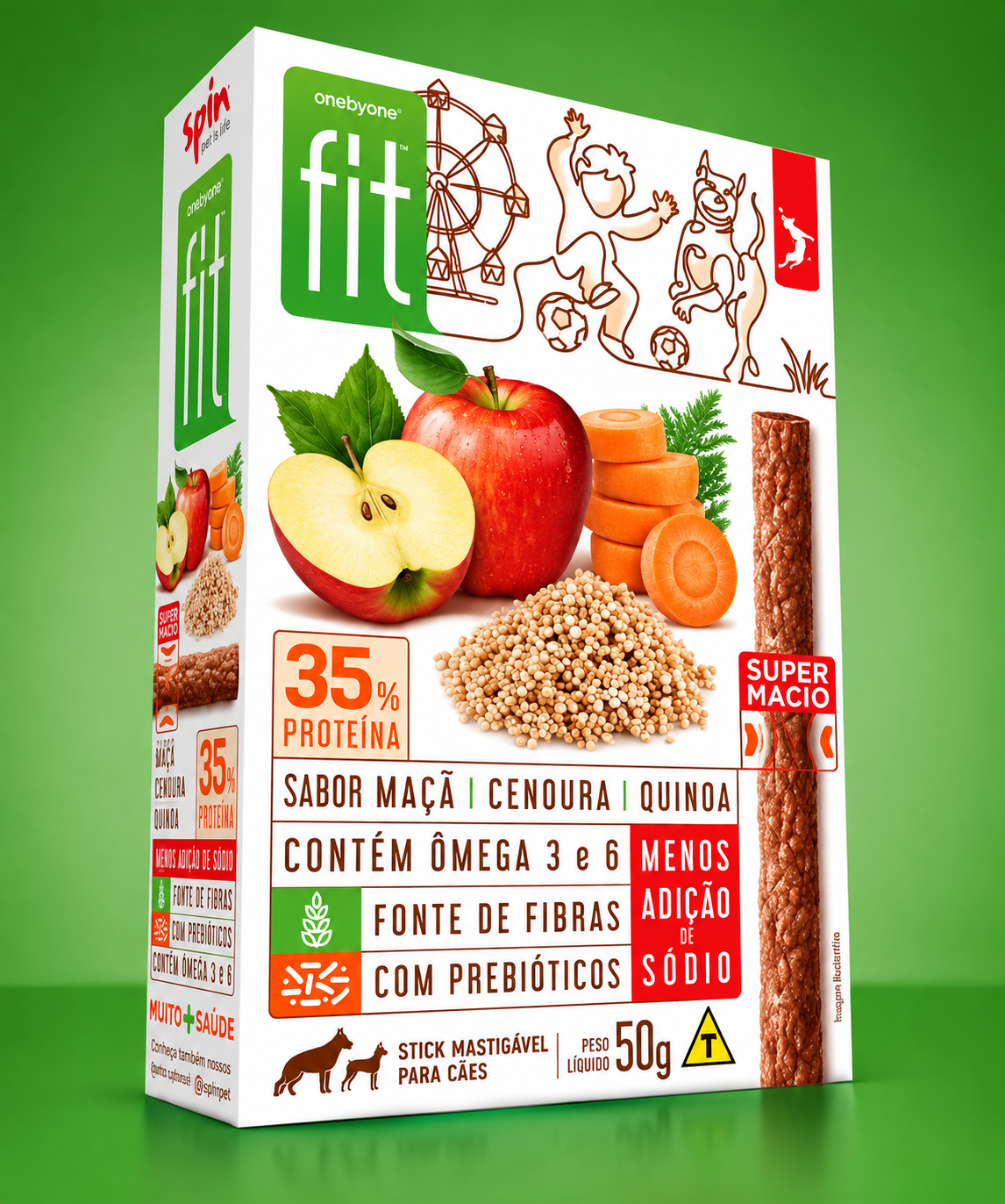 Kit Petisco Natural Para Cães - Maça | Spint Fit | 8 Und