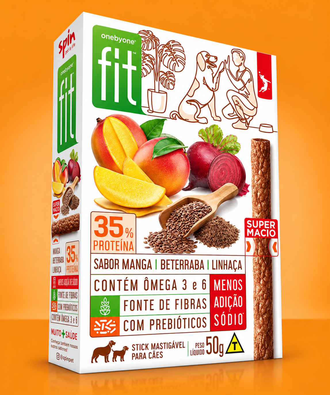 Kit Petisco Natural Para Cães - Manga | Spint Fit | 8 Und