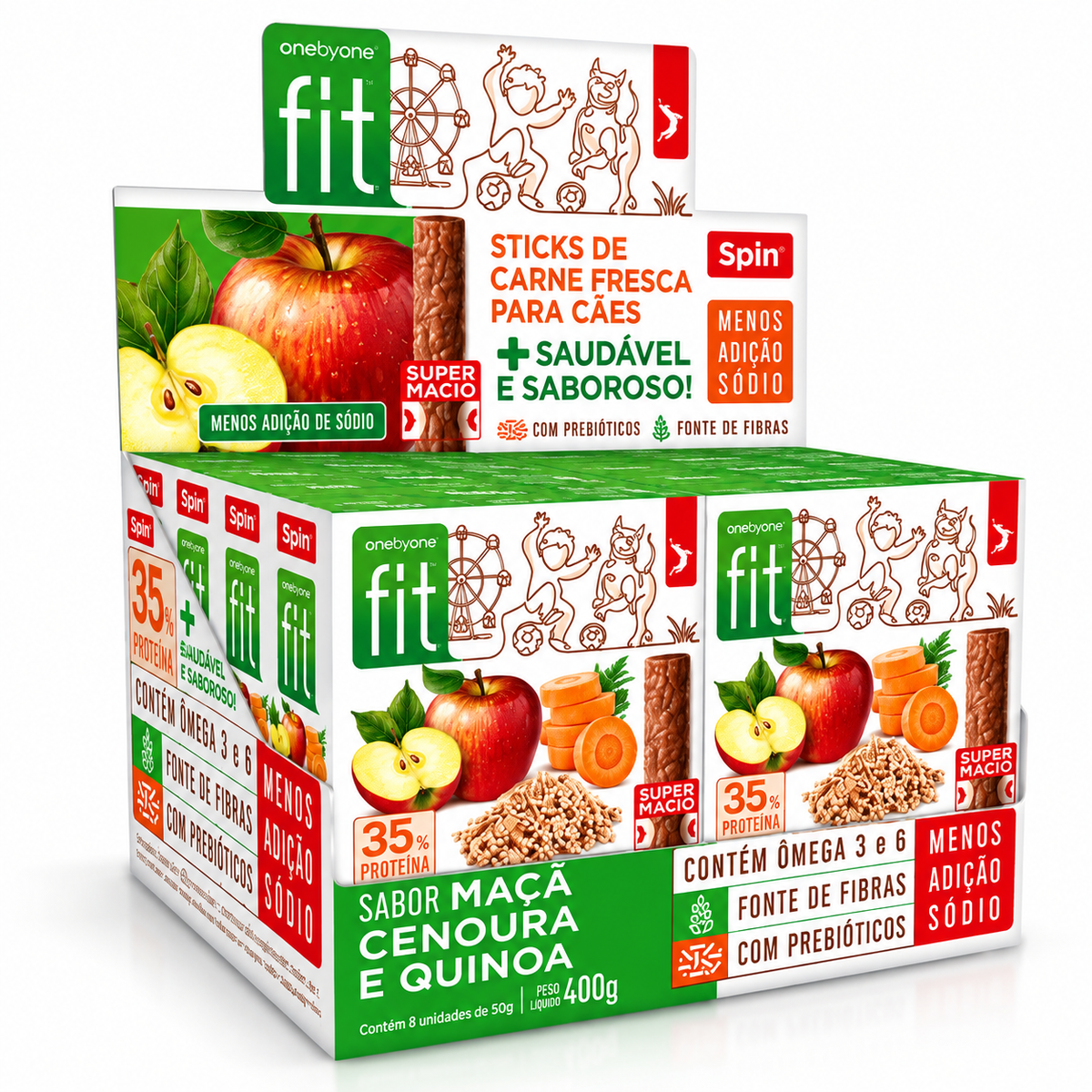 Kit Petisco Natural Para Cães - Maça | Spint Fit | 8 Und