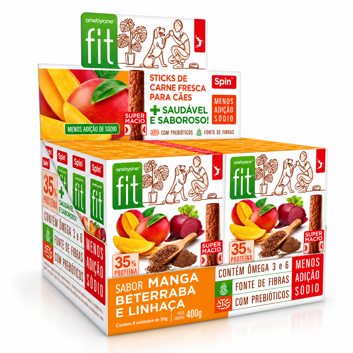 Kit Petisco Natural Para Cães - Manga | Spint Fit | 8 Und
