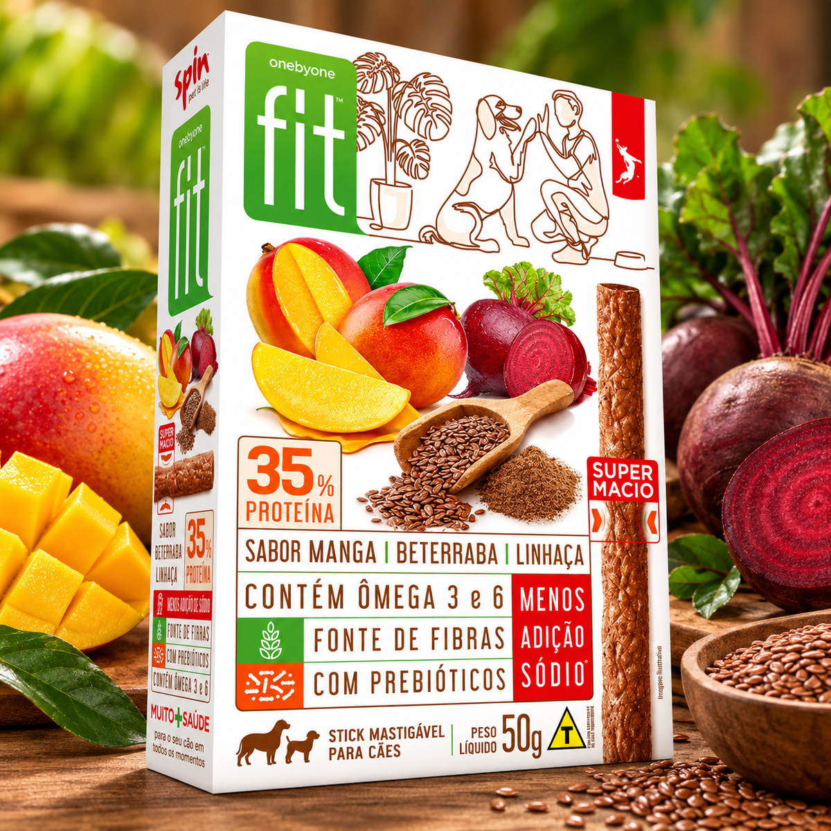 Kit Petisco Natural Para Cães - Manga | Spint Fit | 8 Und