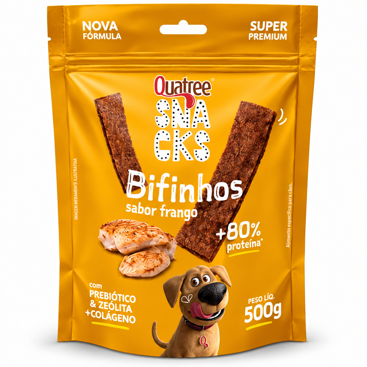 Petisco Quatree Snacks Bifinhos Macios Frango 500g