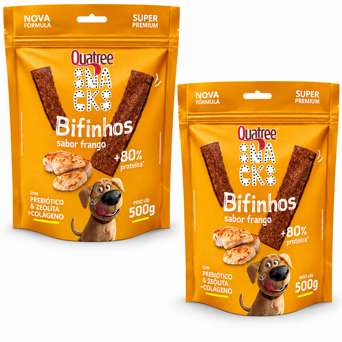 Petisco Quatree Snacks Bifinhos Macios Frango 500g