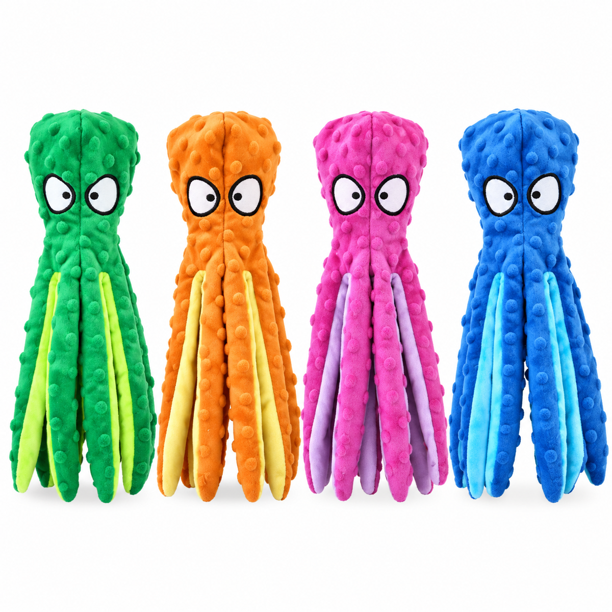 Brinquedo Polvo 8 Pernas de Pelúcia com Som para Cachorro - Azul