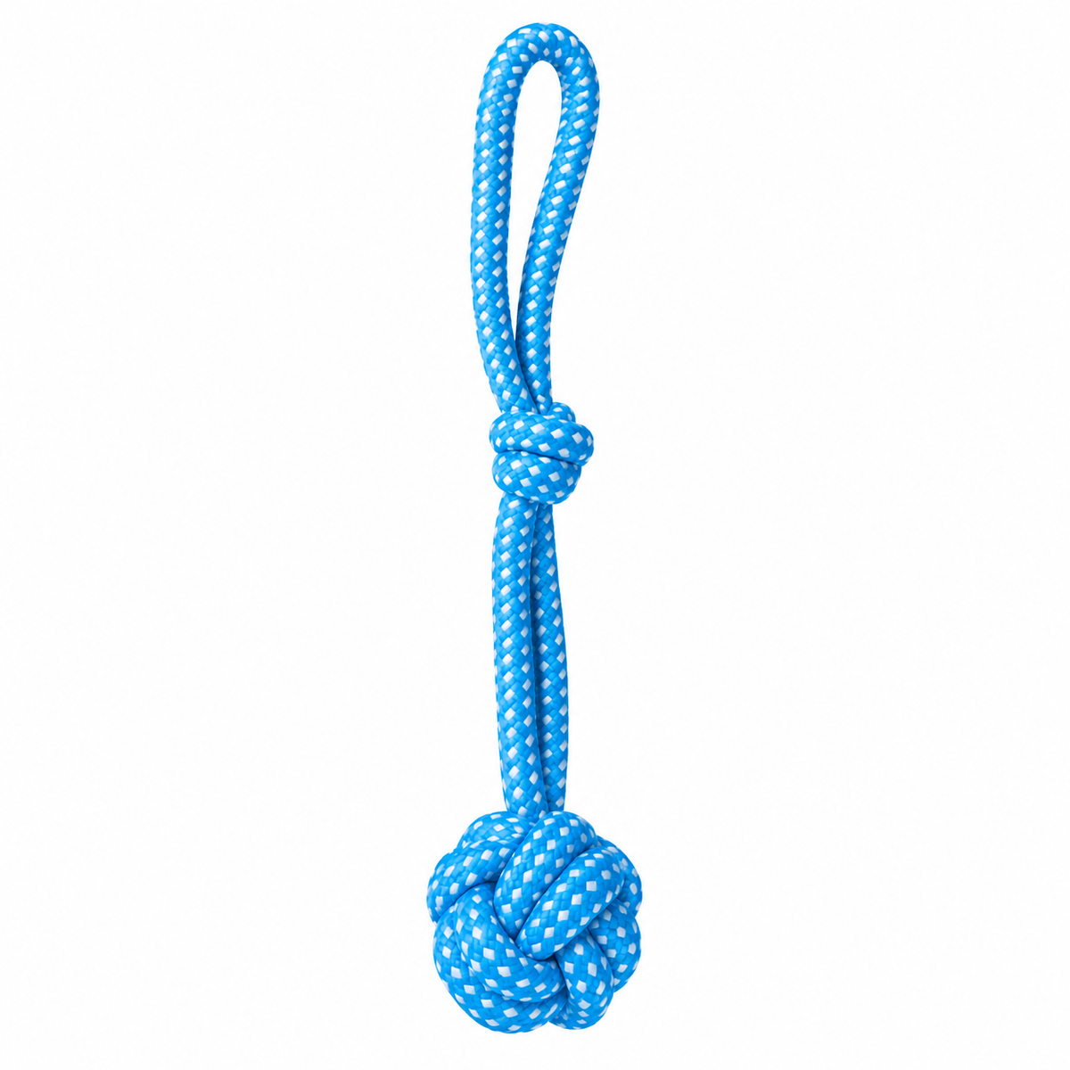 Brinquedo de Cachorro Mordedor Pet Corda Bola Nó Puxador Resistente para Cães - Azul