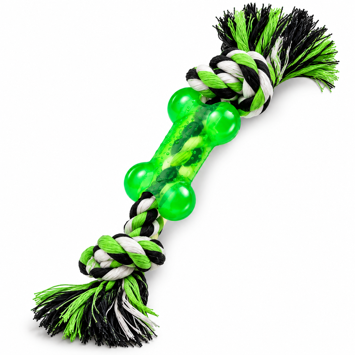 Brinquedo Mordedor Interativo Osso Corda Pet Cachorro Verde