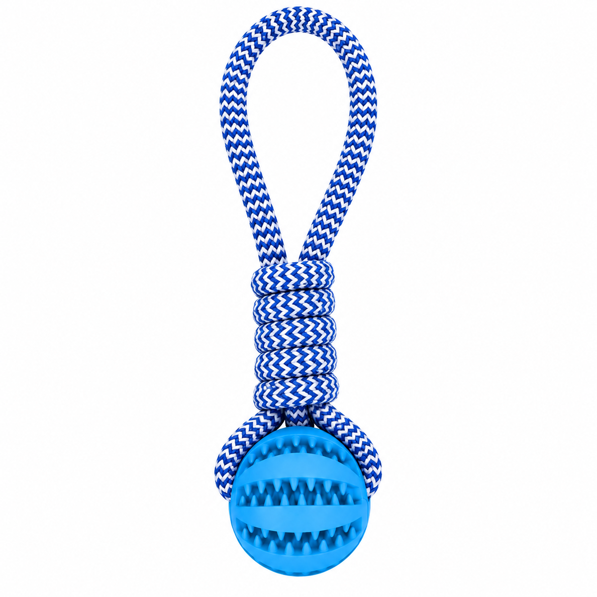 Brinquedo Pet Mordedor Corda Bolinha Interativo Cães Azul