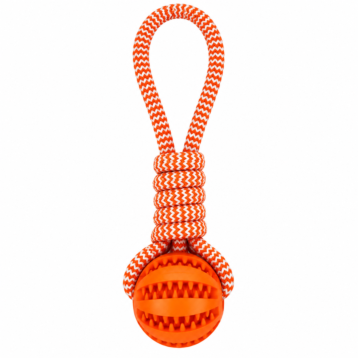 Brinquedo Pet Mordedor Corda Bolinha Interativo Cães Laranja