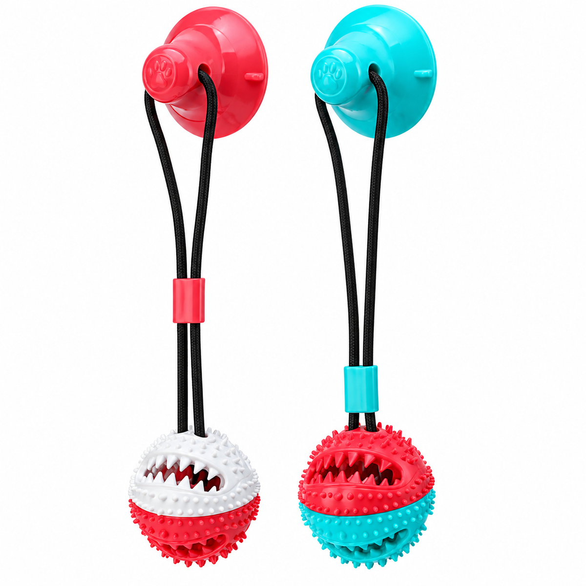 Brinquedo Pet De Cachorro Push Ball Mordedor Interativo Corda Com Bolinha Porta Petisco Ventosa