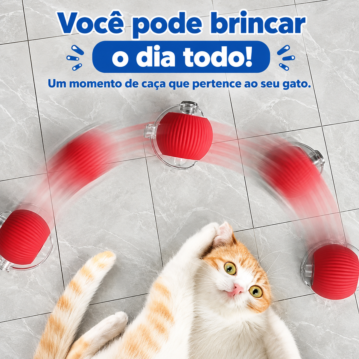 Bola Brinquedo Interativa Rolamento Automática - Cinza