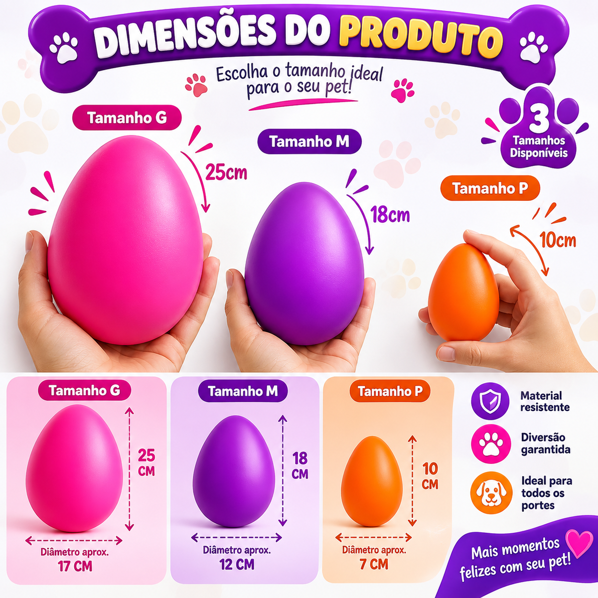 Brinquedo Interativo para Cães e Gatos Ovo Maluco | G | Laranja