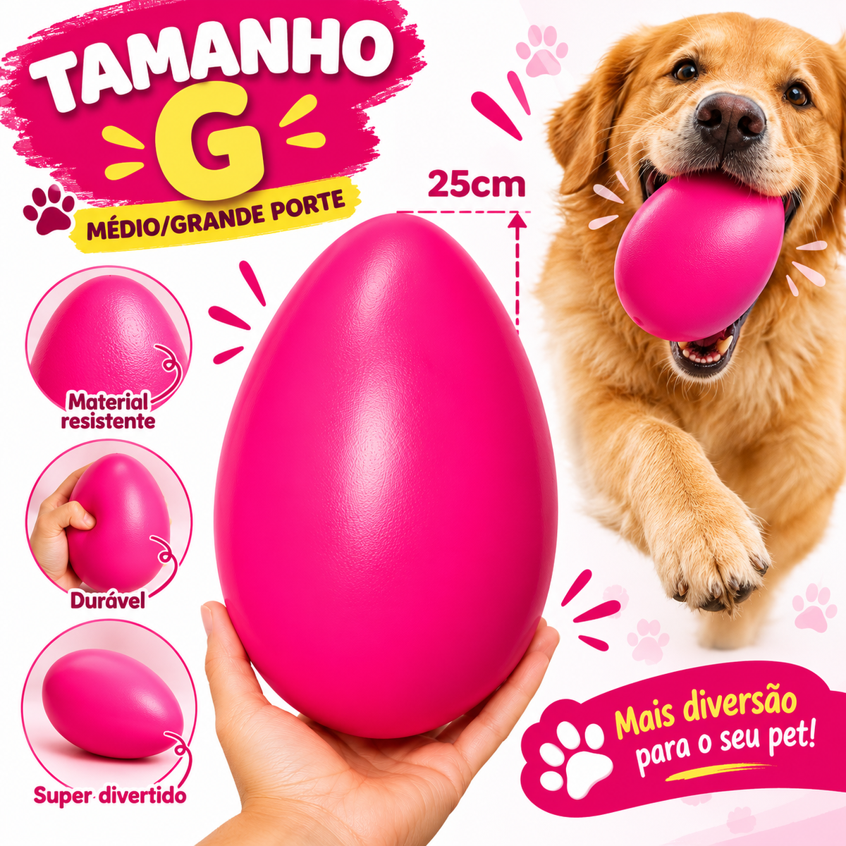 Brinquedo Interativo para Cães e Gatos Ovo Maluco | M | Laranja