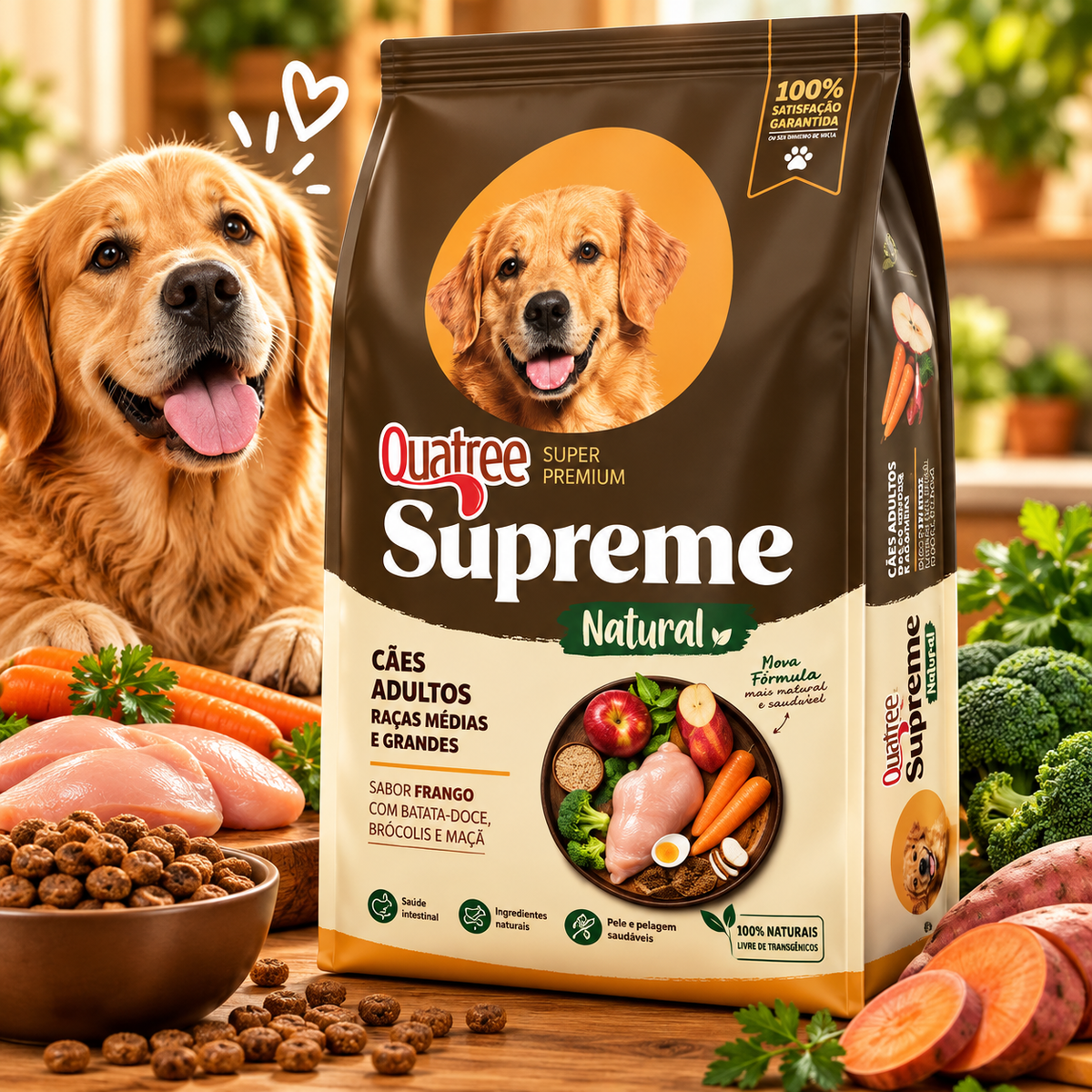 Ração Quatree Supreme Cães Adultos Raças Médias e Grandes 15kg
