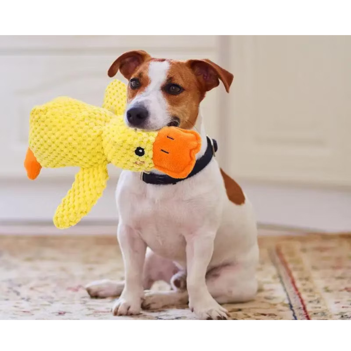 Brinquedo Interativo Pato de Pelúcia para Cães com Apito Som 23cm