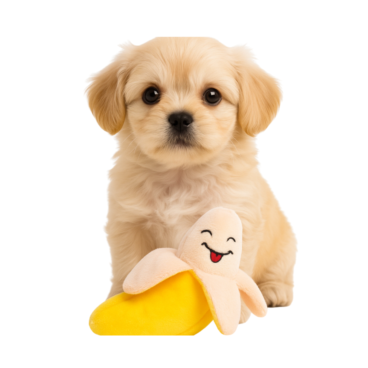 Brinquedo Pet Mordedor Banana de Pelúcia Com Apito P/ Cachorro