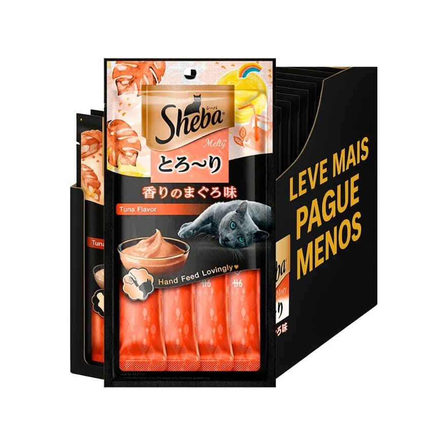 Kit Econômico Sheba Cremoso Petisco Para Gatos Sabor Atum