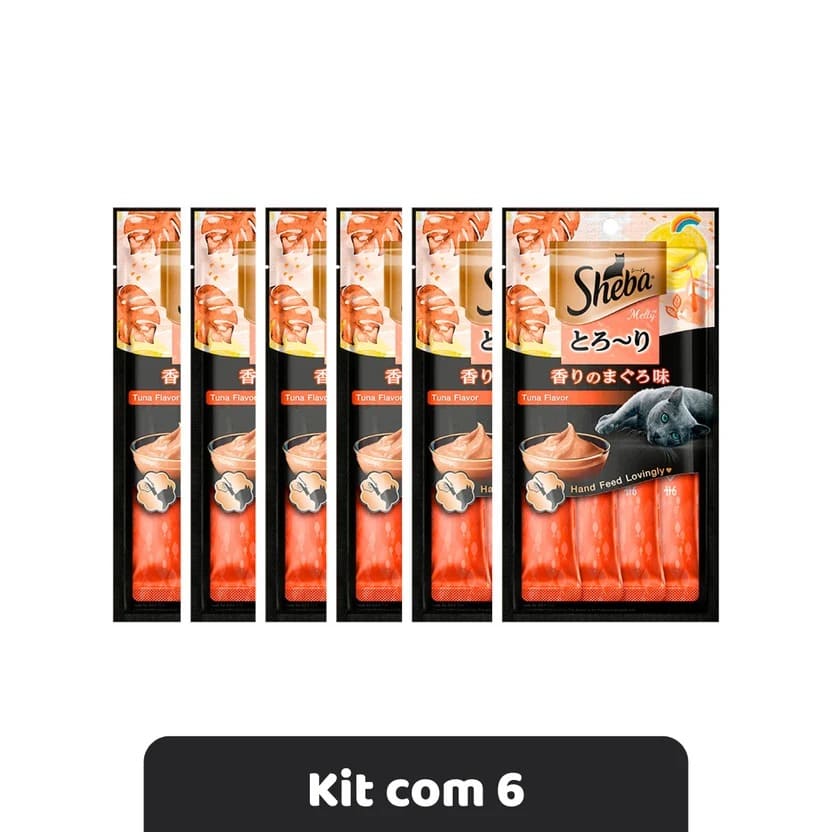 Kit Econômico Sheba Cremoso Petisco Para Gatos Sabor Atum