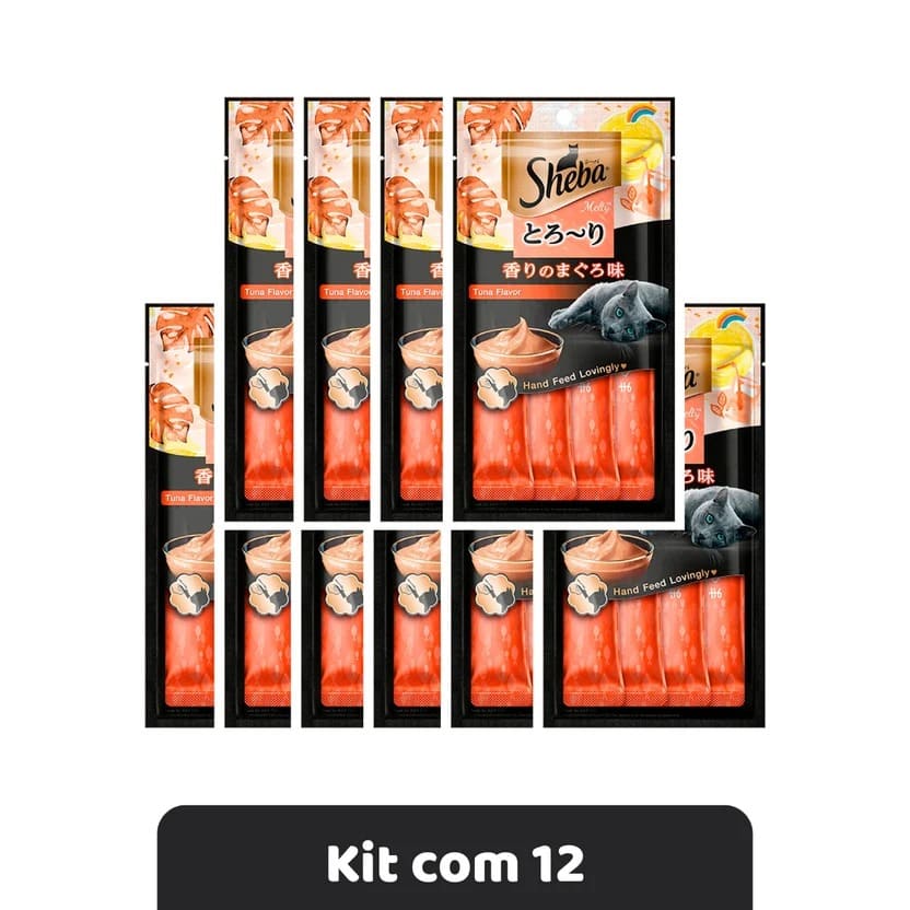Kit Econômico Sheba Cremoso Petisco Para Gatos Sabor Atum
