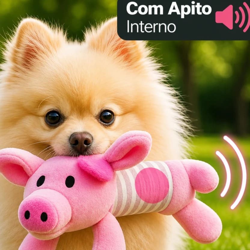 Brinquedo Bichinhos de Pelúcias Animais com Apito para Cachorro Gatos
