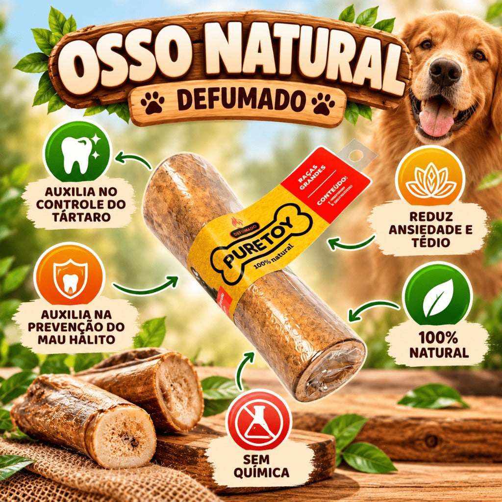 Kit Mordedores Naturais Para Cachorro Casco e Osso Bovino
