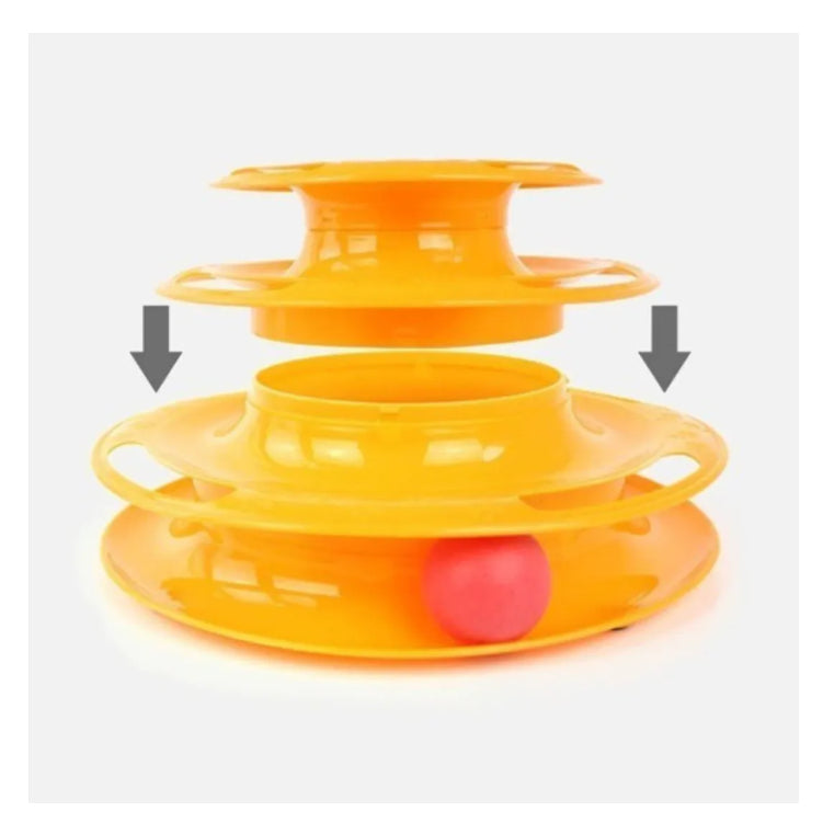 Brinquedo Interativo Para Gatos Corre Torre De Bolinhas Laranja