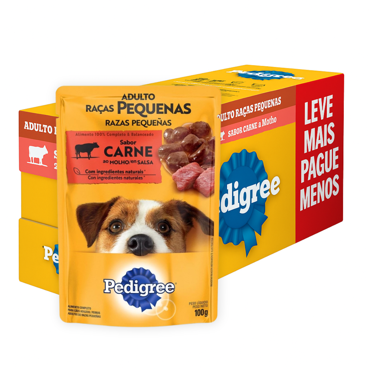 Kit 18und Sache Pedigree Carne Raças Pequenas 100g