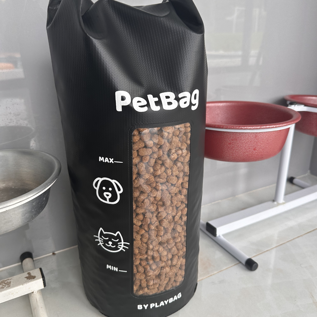 Bolsa Porta Ração Impermeável Organizadora Vedação Roll Top Cães e Gatos
