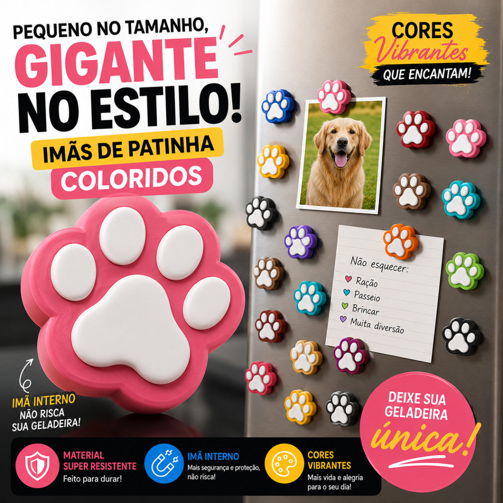 Imã de Geladeira e Decoração Pet Cores Vibrantes