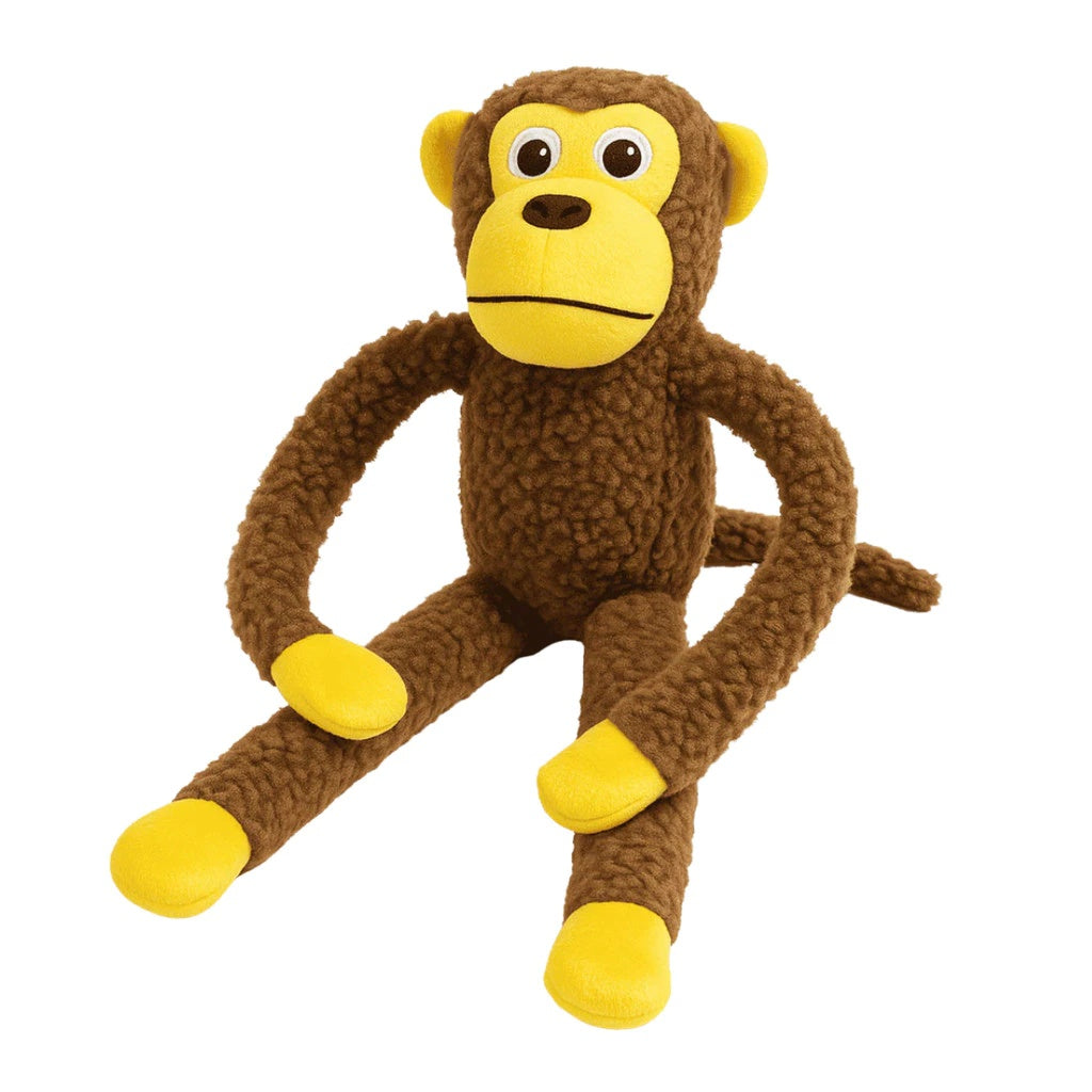 Kit 2 Brinquedo Para Cachorro Grande Pelúcia Mordedor Macaco + Pato com Apito
