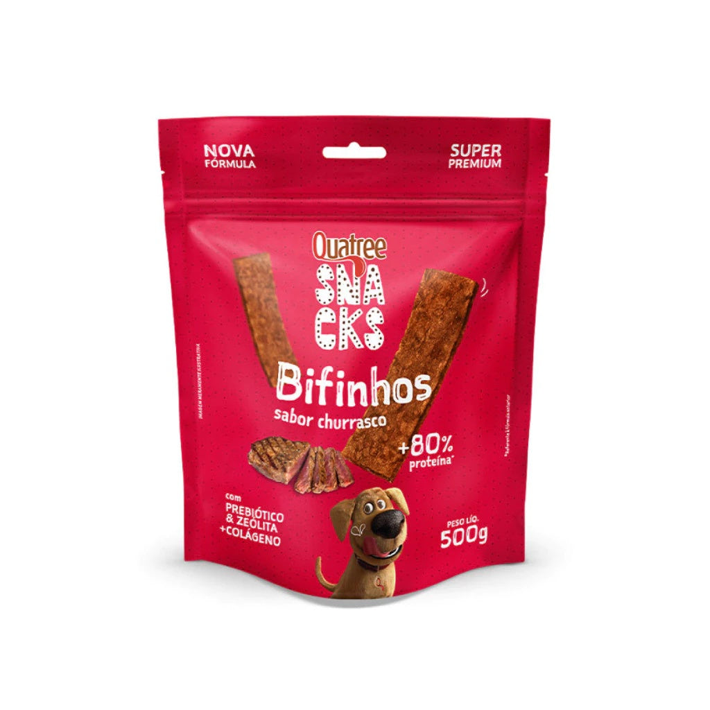 Petisco Quatree Snacks Bifinhos Macios Churrasco 500g