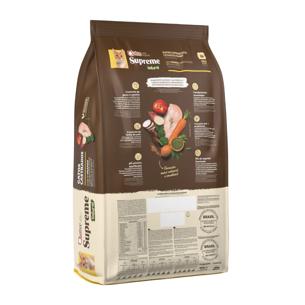 1kg Ração Gatos Adultos Castrados Quatree Supreme Frango