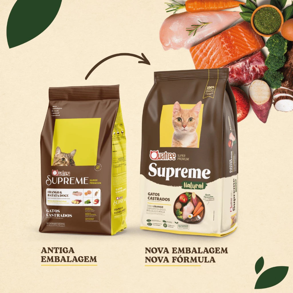 1kg Ração Gatos Adultos Castrados Quatree Supreme Frango