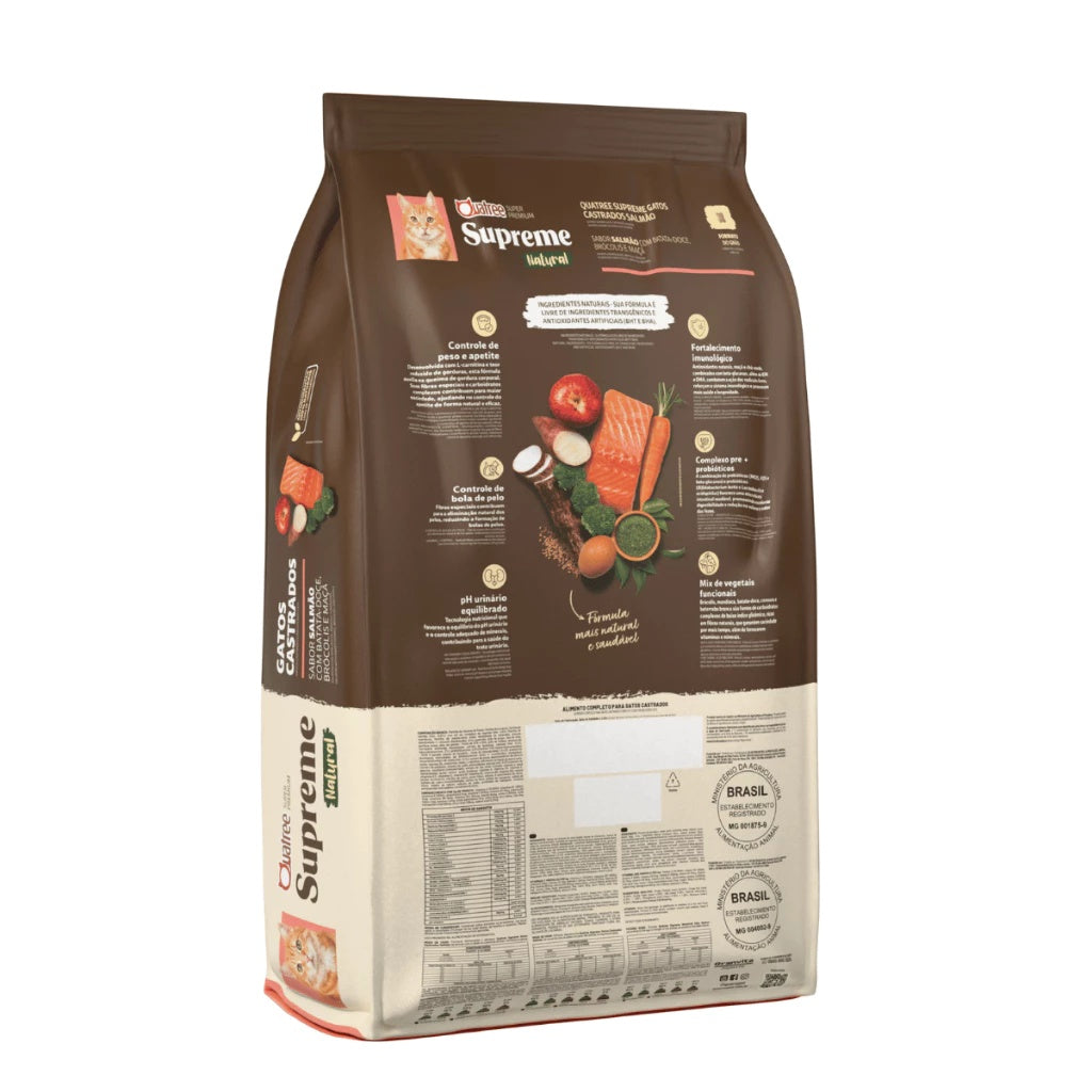 Ração Gatos Adultos Castrados Quatree Supreme Salmão 10kg