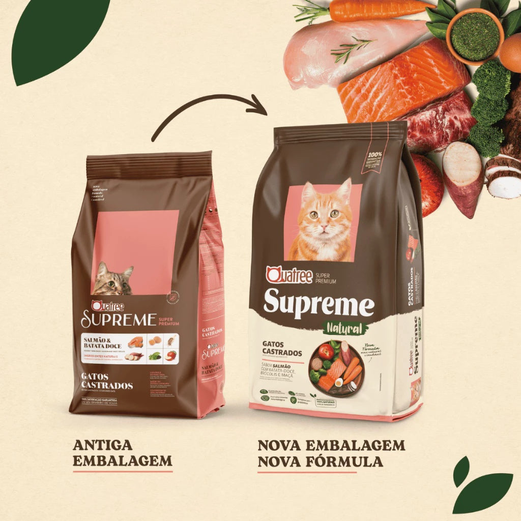 Ração Gatos Adultos Castrados Quatree Supreme Salmão 10kg