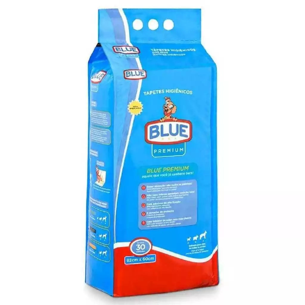 Tapete Higiênico para Cães Blue Premium 82x60cm 30 Unidades